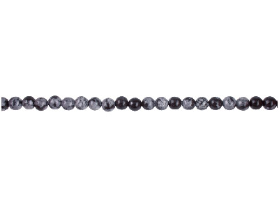 Snowflake Obsidian Semi Precious   Round Beads 4mm,15
