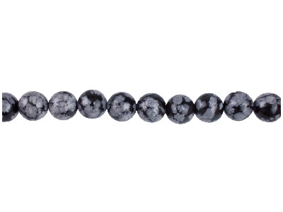 Snowflake Obsidian Semi Precious   Round Beads 10mm,16