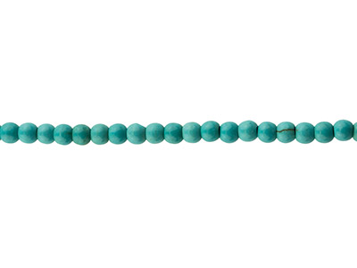 Synthetic Turquoise Semi Precious   Round Beads, 4mm, 15.539cm Strand