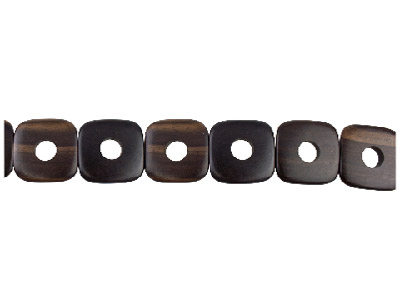 Tiger Ebony Flat Square Wood Beads 35x35x6mm 16