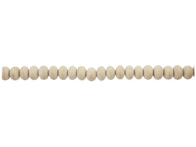 White Wood Rondelle Beads 6x10mm 16