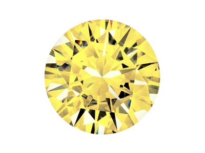 Preciosa Cubic Zirconia, The Alpha Round Brilliant, 5mm, Gold - Standard Image - 1