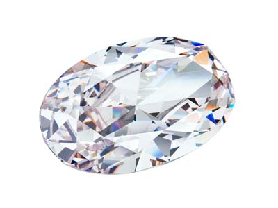 Preciosa Cubic Zirconia, Oval      Diamond, 6 X 4mm, White - Standard Image - 2