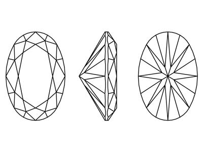 Preciosa Cubic Zirconia, Oval      Diamond, 6 X 4mm, White - Standard Image - 3