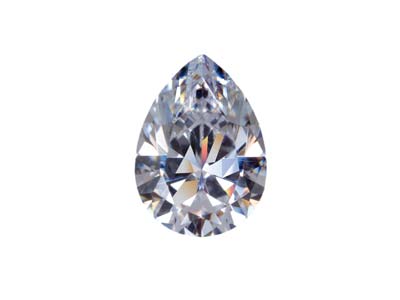 Preciosa Cubic Zirconia, Pear      Diamond, 7 X 5mm, White