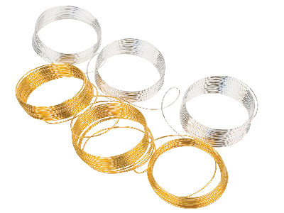 Gold And Silver Plated Copper Wire,6 X 1m Lengths, 0.5mm Diameter