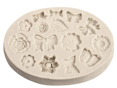 Flexible Clay Mould Bows And       Flowers - Standard Image - 1