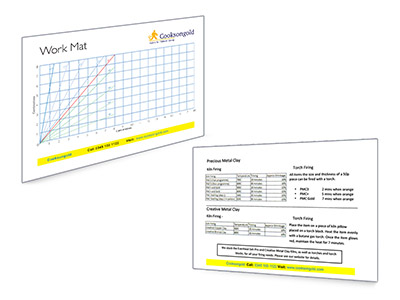 Work Mat For Precious Metal Clay, The Grid 16cm By 10cm, Ring Measurements From B To Z +5