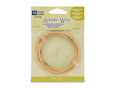 Beadalon Artistic Wire 10 Gauge    Tarnish Resistant Brass 2.5mm X    1.5m - Standard Image - 1