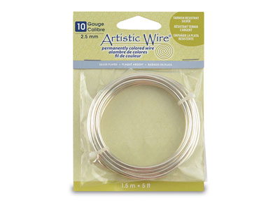 Beadalon Artistic Wire 10 Gauge    Silver Plated 2.5mm X 1.5m - Standard Image - 1