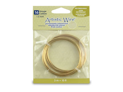 Beadalon Artistic Wire 16 Gauge    Tarnish Resistant Brass 1.3mm X    3.1m