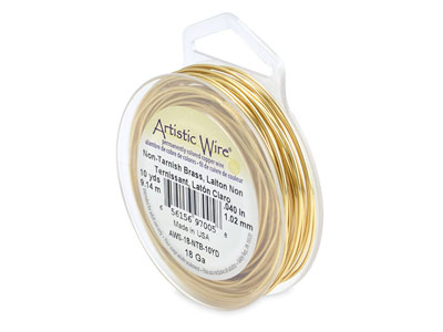 Beadalon Artistic Wire 18 Gauge    Tarnish Resistant Brass 1.0mm X    9.1m - Standard Image - 1