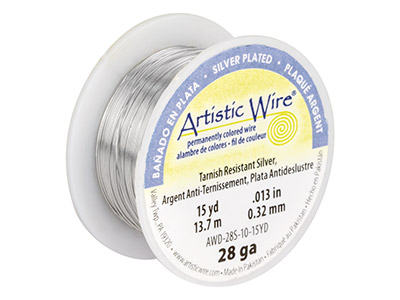 Beadalon Artistic Wire 28 Gauge    Silver Plated 0.32mm X 13.7m
