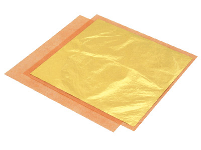 24ct Yellow Gold Foil, For Enamel  Work, 100mm X 100mm, Single Leaf - Standard Image - 1