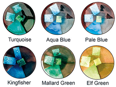 Set Of Enamel Colours, Transparent Blue/green , 12x10gm, Latham       Enamels - Standard Image - 2
