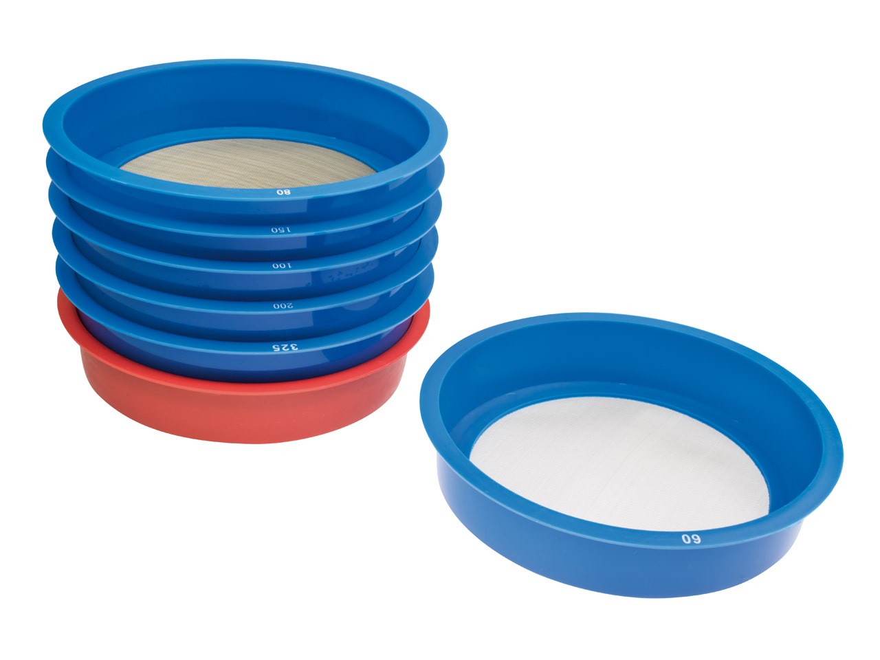 7 Piece Stackable Enamel Sifting Set, 60 To 325 Mesh