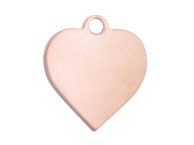 Copper Blanks Heart Pack of 6 44mm X 0.9mm Pierced Top Ring