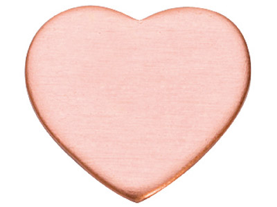 Copper Blanks Heart Pack of 6      12.7mm X 1mm
