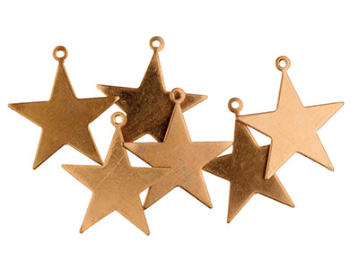 Copper Blanks Small Star Pack of 6 16.5mm