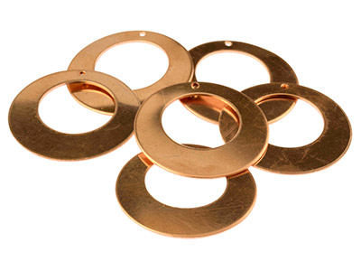 Copper Blanks Large Round Cut-out  Drop Pack of 6 40mm - Standard Image - 1