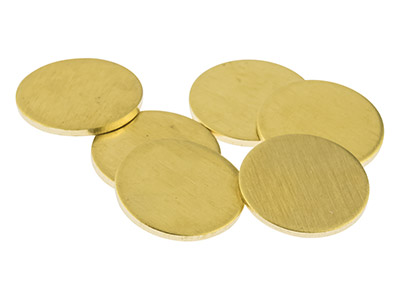 Brass Discs Round Pack of 6, 10mm