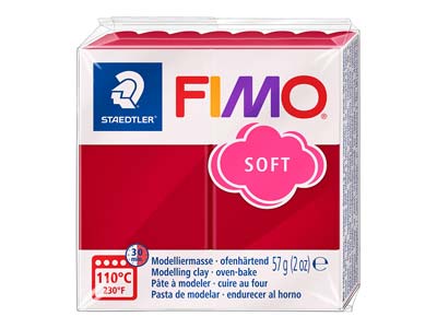 Fimo Soft Cherry Red 57g Polymer    Clay Block Fimo Colour Reference 26 - Standard Image - 1