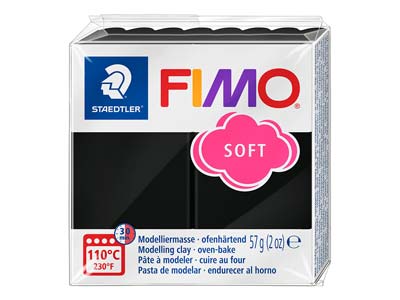 Fimo Soft Black 57g Polymer Clay   Block Fimo Colour Reference 9 - Standard Image - 1
