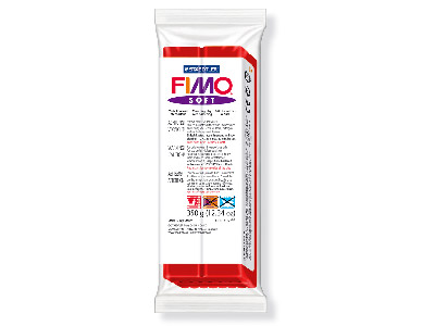 Fimo Soft Cherry Red Large 350g Polymer Clay Block, Fimo Colour Reference 26