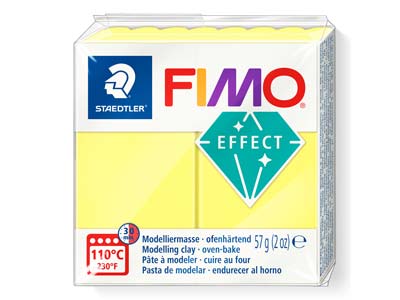 Fimo Effect Translucent Yellow 57g Polymer Clay Block Fimo Colour     Reference 104 - Standard Image - 1