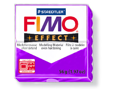 Fimo Effect Translucent Purple 56g Polymer Clay Block, Fimo Colour Reference 604