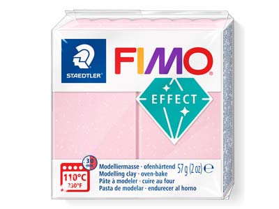 Fimo Effect Gemstone Rose Quartz   57g Polymer Clay Block Fimo Colour Refernce 206
