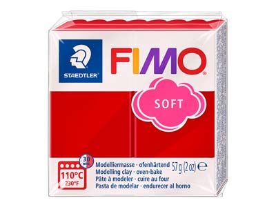 Fimo Soft Christmas Red 57g Polymer Clay Block Fimo Colour Reference 2p