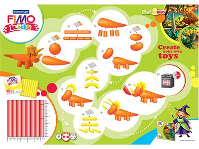 Fimo Dino Kids Form And Play       Polymer Clay Set - Standard Image - 7