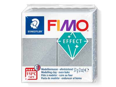 Fimo Effect Metallic Silver 57g    Polymer Clay Block Fimo Colour     Reference 81
