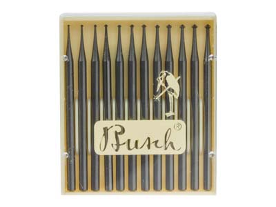 Busch Burr 414 90 Degree Bearing   Cutter, Set Of 12, 0.7mm - 1.8mm