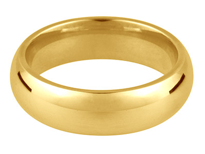 18ct Yellow Gold Court Wedding Ring 5.0mm, Size R, 8.3g Medium Weight,  Hallmarked, Wall Thickness 1.98mm,  100 Recycled Gold