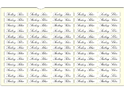 Sterling Silver Jewellery Labels,  Pack of 350, 31mm X 10mm