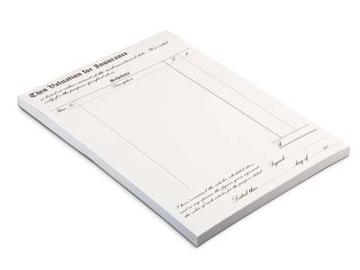 Valuation Forms With Printed        Format, Pack of 100 Sheets, A4 Size - Standard Image - 1