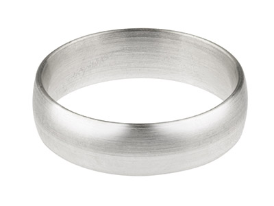Platinum Blended Court Wedding Ring 5.0mm, Size M, 1.3mm Wall,          Hallmarked, Wall Thickness 1.30mm
