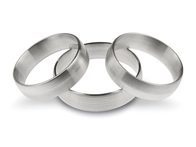 Platinum Blended Court Wedding Ring 5.0mm, Size L, 1.3mm Wall,          Hallmarked, Wall Thickness 1.30mm - Standard Image - 2