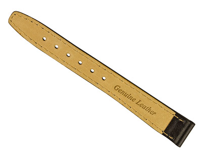 Black Calf Watch Strap 16mm Genuine Leather - Standard Image - 2