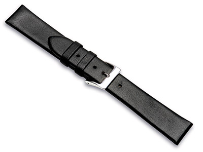 Black Calf Extra Long Watch Strap  14mm Genuine Leather