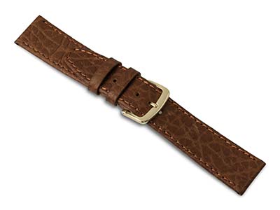 Honey Vegetable Calf Watch Strap   18mm Genuine Leather