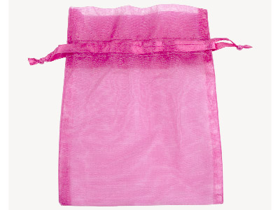 Pack Of 6 Fuchsia Organza Bags 7.6cm X 10 Cm