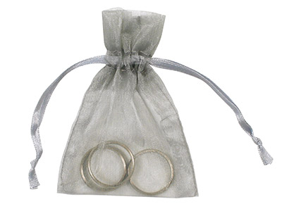 Organza Bags Silver 7.6cm X 10cm   Pack of 6