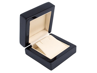 Wooden Stud Earring Box, Black     Colour - Standard Image - 2