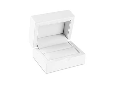 White Wooden Double Ring Box - Standard Image - 1