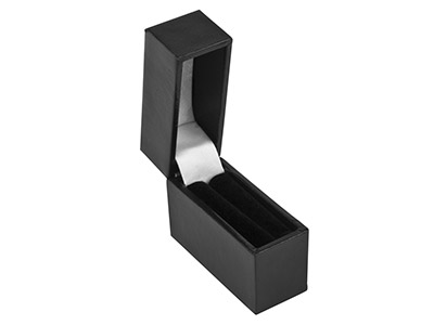 Black Leatherette Postal Ring Box - Standard Image - 1