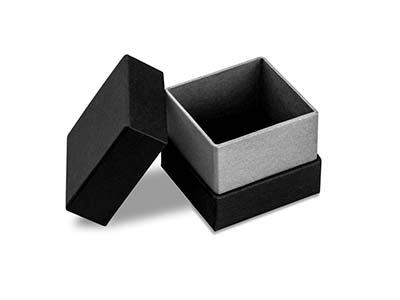 Black And Silver Metallic Ring Box