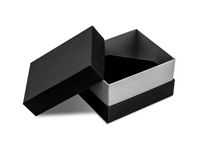 Black And Silver Metallic Bangle   Box